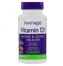 Вітамін Д3 Natrol Vitamin D3 90 таб смак полуниці