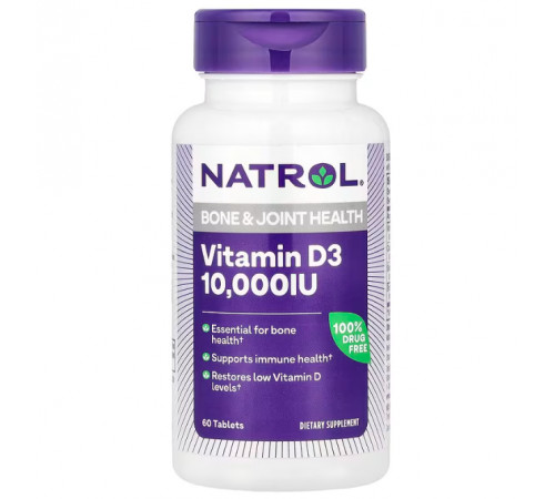 Вітамін D3  Natrol Vitamin D3 10,000 МО 60 таб