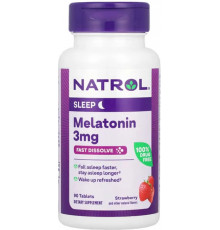 Мелатонін для сну Natrol Melatonin 3 мг 90 таб малина