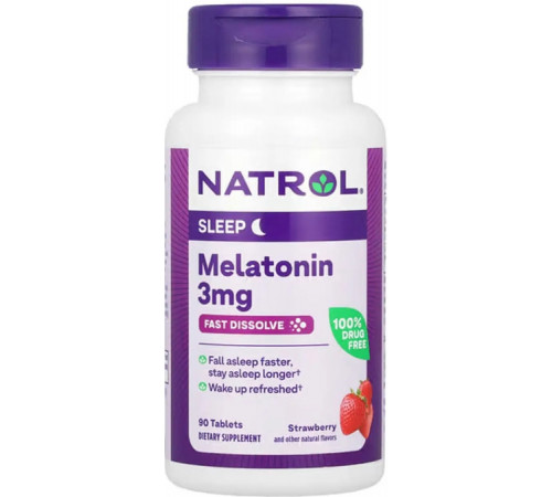 Мелатонін для сну Natrol Melatonin 3 мг 90 таб малина