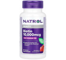 Біотин Natrol Biotin 10000 мкг 60 таблеток Полуниця