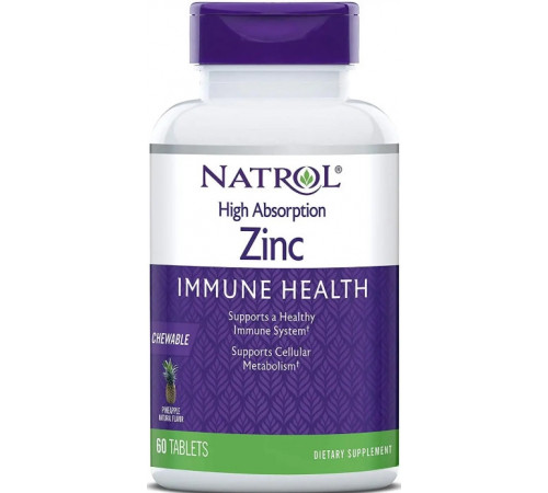 Цинк Natrol High Absorption Zinc 60 таб ананас