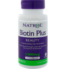 Біотин плюс лютеїн для здоров'я волосся шкіри та нігтів Natrol Biotin Plus with Lutein 60 таб