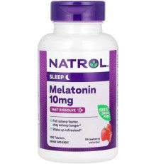 Мелатонін для покращення сну Melatonin Natrol Melatonin 10 мг 100 таб полуниця