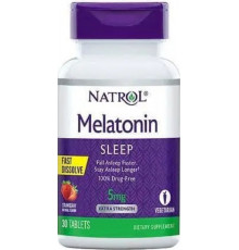Мелатонін для міцного сну Natrol Melatonin 5 мг 30 таб полуниця