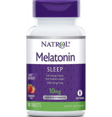 Мелатонін для покращення сну Natrol Melatonin 10 мг 30 таб полуниця