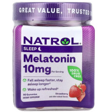 Мелатонін для сну Natrol Melatonin Gummies10 мг 90 жев конфет полуниця