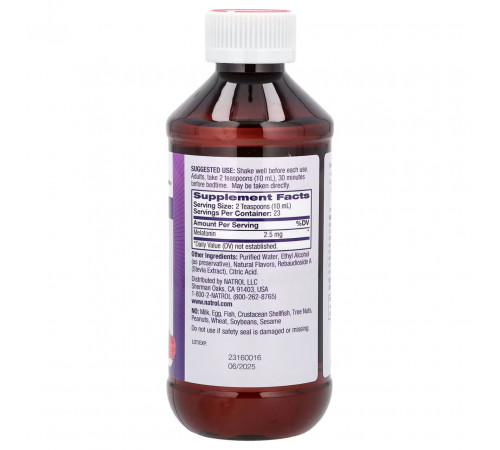 Мелатонін для покращення сну Natrol Liquid Melatonin 2,5 мг 237 мл ягоди