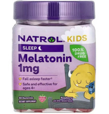 Мелатонін для дітей від 4 років Natrol Kids Melatonin Gummies 1 мг 90 жув конф малина