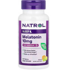 Мелатонін для міцного сну Natrol Melatonin 10 мг 60 таб цитрус