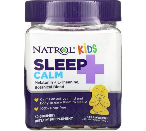 Нормалізація сну для дітей з 4 років Natrol Sleep + Calm 60 жев конф полуниця