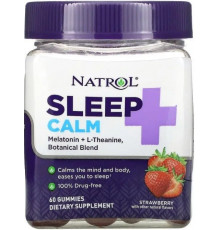 Для покращення сну Natrol Sleep + Calm 60 жув конф полуниця