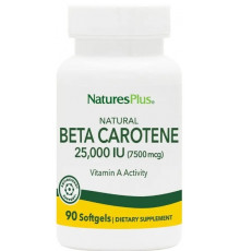 Бета-каротин натуральний Nature's Plus Natural Beta Carotene 25000 МЕ (7500 мкг) 90 капс