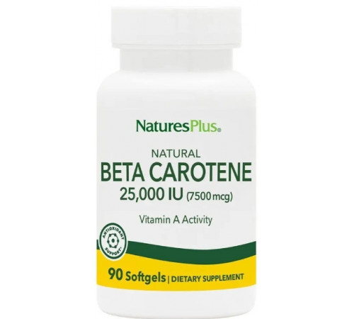 Бета-каротин натуральний Nature's Plus Natural Beta Carotene 25000 МЕ (7500 мкг) 90 капс