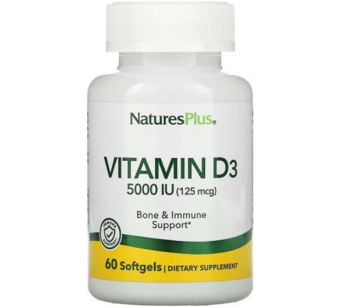 Вітамін D3 Nature's Plus Vitamin D3 125 мкг (5000 МЕ) 60 гел капс