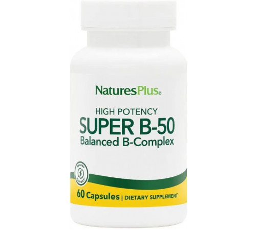 Витамины группы В-50 Nature's Plus Super B-50 60 капс