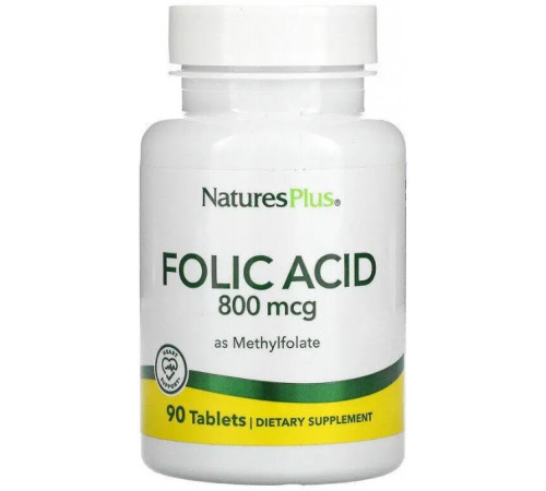 Фолієва кислота (метилфолат) Nature's Plus Folic Acid 800 мкг 90 таб