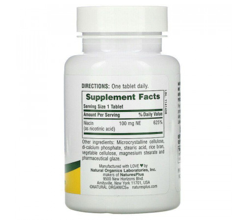 Ніацин Nature's Plus Niacin 100 мг 90 таб