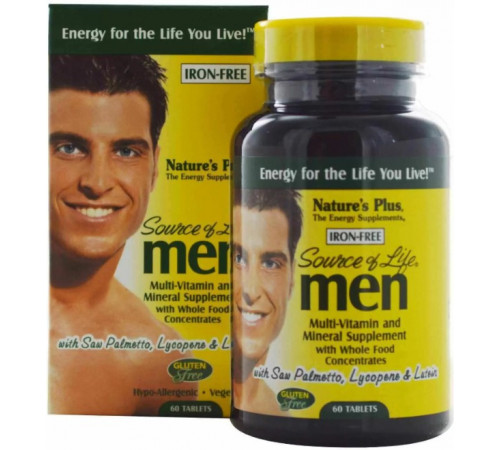 Вітаміни для чоловіків без заліза Nature's Plus Multi-Vitamin and Mineral 60 таб