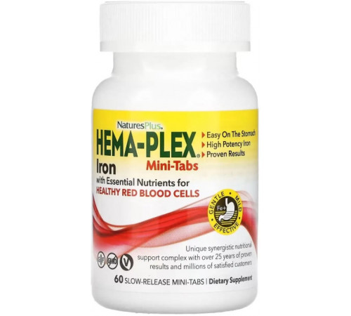 Вітаміни та мінерали NaturesPlus Hema-Plex 60 таб
