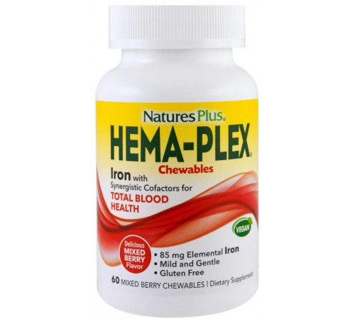 Вітамінно-мінеральний комплекс Nature's Plus Hema-Plex 60 жев таб ягоды