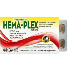 Комплекс вітамінів і мінералів Nature's Plus Hema-Plex 30 таб з повільним вивільненням