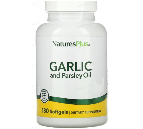 Екстракт часнику та петрушки Nature's Plus Garlic and Parsley Oil 180 гел капc