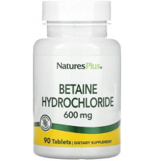 Бетаїну гідрохлорид Nature's Plus Betaine Hydrochloride 600 мг 90 таблеток