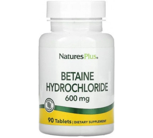 Бетаїну гідрохлорид Nature's Plus Betaine Hydrochloride 600 мг 90 таблеток