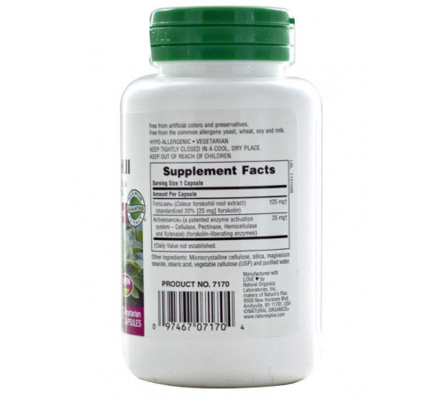 Форсколін Nature's Plus Coleus Forskohlii 125 мг 60 капсул