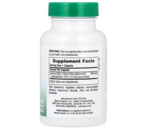 Корень солодки Nature's Plus Licorice  500 мг 60 капсул