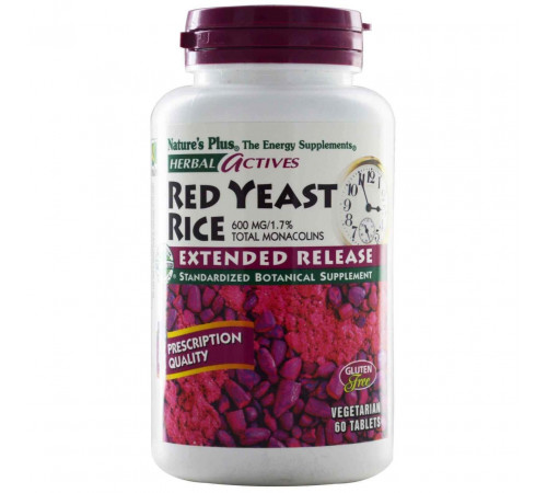 Червоний дріжджовий рис Nature's Plus Red Yeast Rice 600 мг 60 таблеток