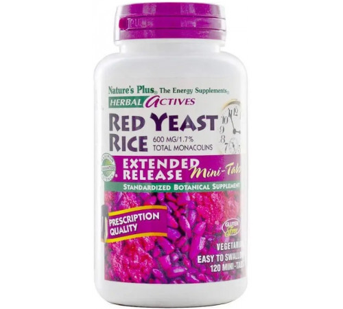 Червоний дріжджовий рис Nature's Plus Red Yeast Rice 600 мг 120 таб