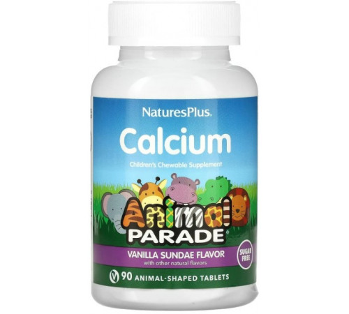 Кальцій для дітей Nature's Plus Calcium Children's Animal Parade 90 жув таблеток Ваніль