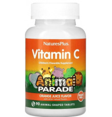 Вітамін С для дітей жувальний Nature's Plus  Vitamin C  Animal Parade 90 жев таб апельсин