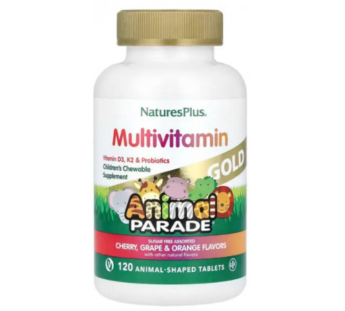 Витамины для детей Nature's Plus Animal Parade Children's Multi-Vitamin 120 жев конф ассорти