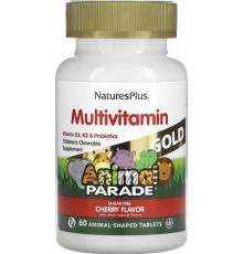 Вітаміни та мінерали для дітей Natures Plus Animal Parade Gold Multi-Vitamin 60 жев таб вишня
