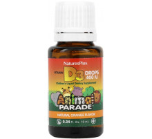 Вітамін Д3 рідкий Natures Plus Vitamin D3 Liquid Drops Animal Parade 10мл апельсин
