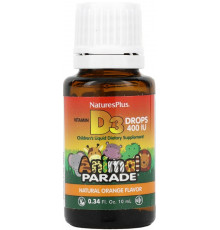 Вітамін Д3 рідкий Natures Plus Vitamin D3 Liquid Drops Animal Parade 10мл апельсин