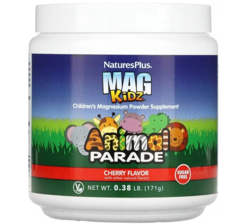 Магній для дітей Nature's Plus Animal Parade Children's Magnesium 171 г вишня