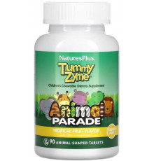 Ферменти + пробіотики для дітей Nature's Plus Animal Parade Tummy Zyme Enzymes & Probiotics 90 таб Тропік