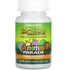 Мультивітаміни із зелених овочів для дітей Nature's Plus Animal Parade Kid Greenz 90 жув таблеток Тропік