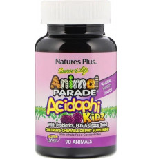 Пробіотики для дітей Nature's Plus  Animal Parade Acidophi Kidz 90 жув таб вишня