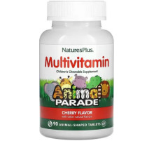 Вітаміни та мінерали для дітей Animal Parade Nature's Plus Children's Multi-Vitamin & Mineral 90 жув таб вишня