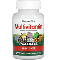 Вітаміни та мінерали для дітей Animal Parade Nature's Plus Children's Multi-Vitamin & Mineral 90 жув таб вишня
