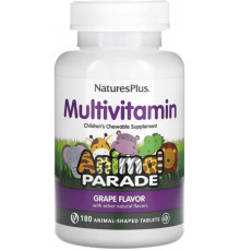 Вітаміни для дітей Nature's Plus Animal Parade Multi-Vitamin and Mineral 180 жув таб Виноград