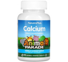 Жувальний кальцій для дітей Nature's Plus Animal Parade Chewable Calcium 90 таб ваніль