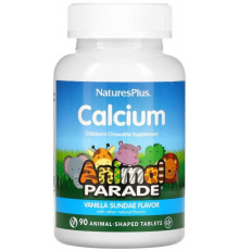 Жувальний кальцій для дітей Nature's Plus Animal Parade Chewable Calcium 90 таб ваніль