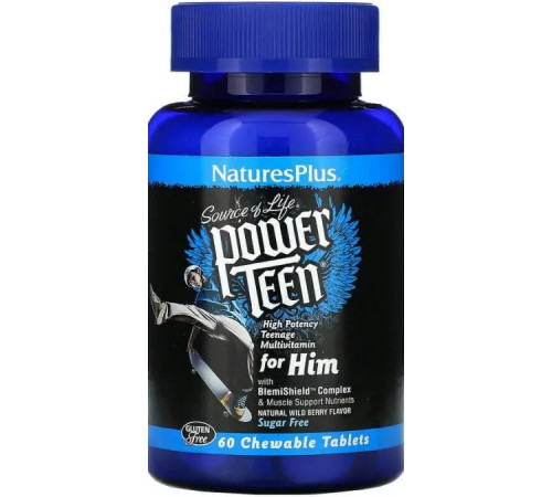 Вітаміни для чоловіків Nature's Plus Power Teen For Him 60 жув таб ягоди