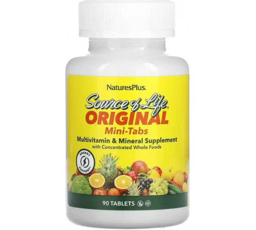 Мультивітаміни та мінерали Nature's Plus Source of Life Multi-Vitamin & Mineral 90 таб